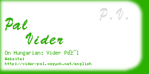 pal vider business card